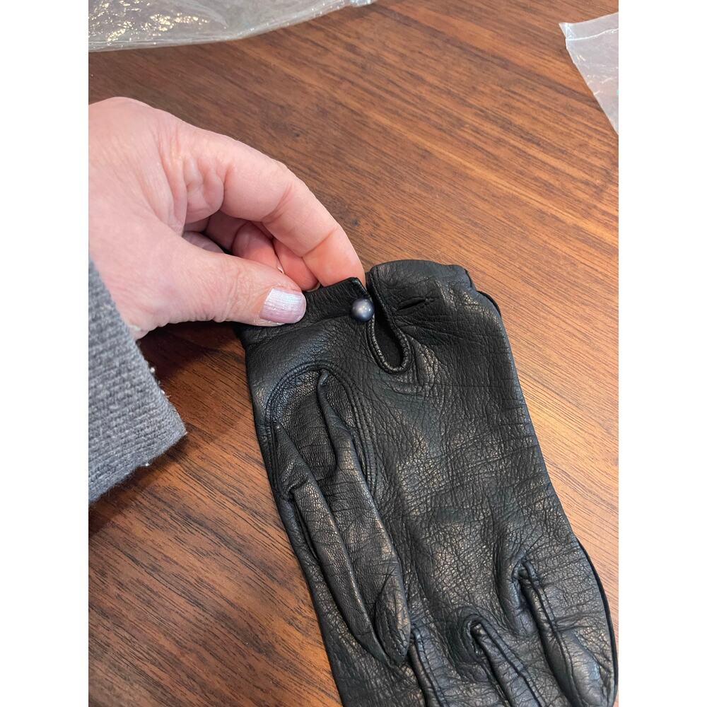 Vintage women gloves Hensen Kayser size 6.5  black white packaged classic - Picture 8 of 11